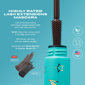 Milani mascara swatch texture on skin demonstrating smooth, non-clumping finish