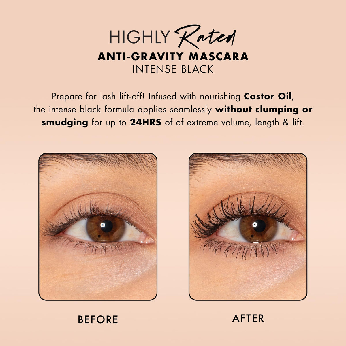 Milani wand close-up hourglass brush coating lashes for even volume and separation