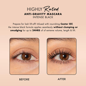 Milani wand close-up hourglass brush coating lashes for even volume and separation