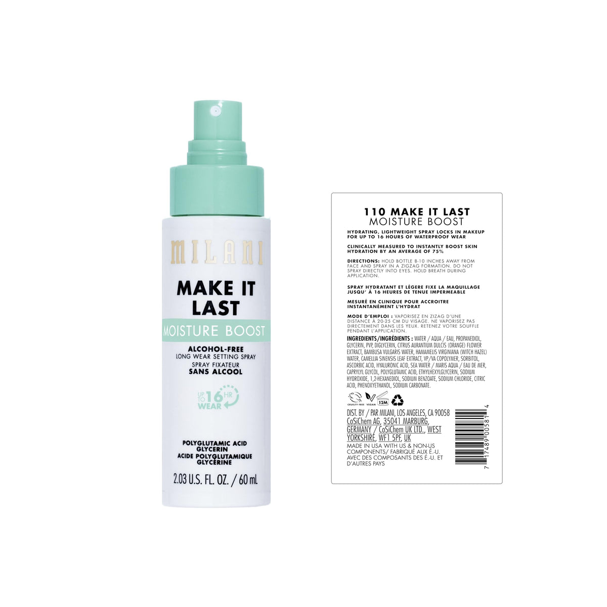 Milani nozzle close-up demonstrating fine mist delivery for even coverage