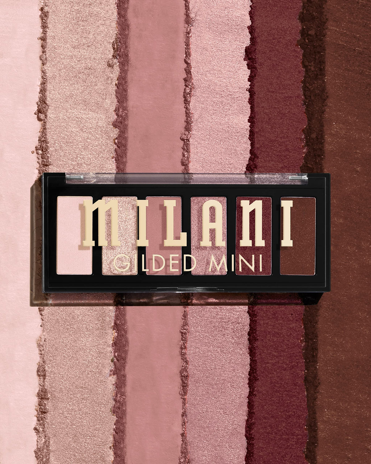 Milani open palette flatlay displaying six coordinated shades for versatile looks