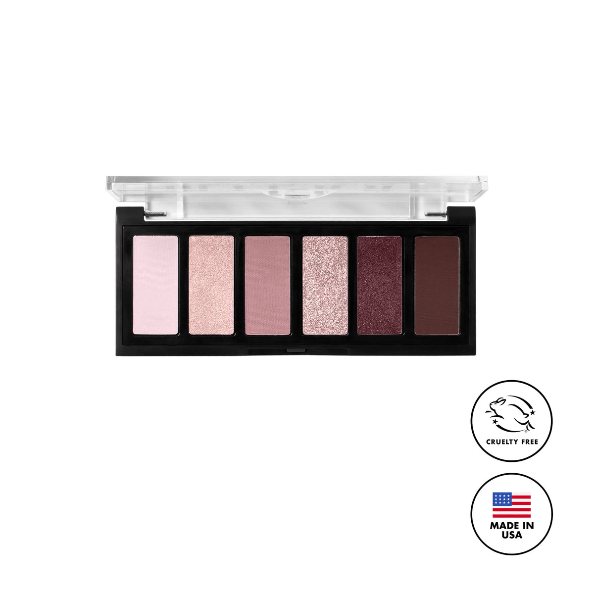 Milani packaging label close-up noting shade names and cruelty-free certification