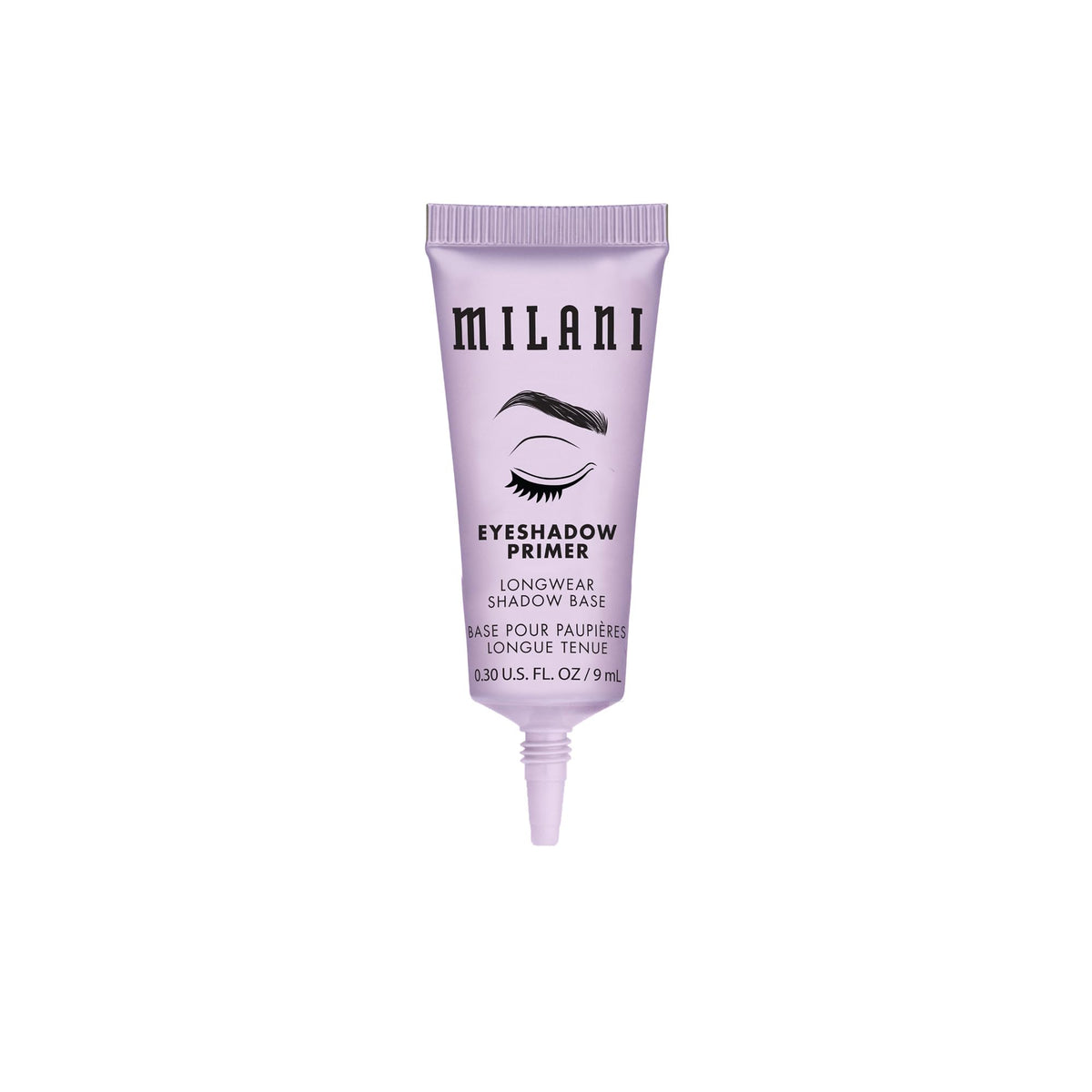 Milani primer blended on lid before and after with improved color payoff
