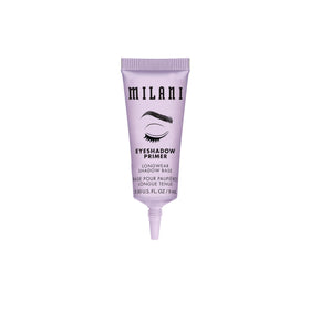 Milani primer blended on lid before and after with improved color payoff