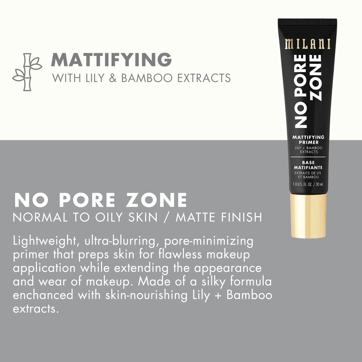 Milani primer cap and dispenser detail highlighting easy, controlled application