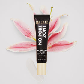 Milani primer texture close-up displaying smooth, matte cream and quick-absorbing feel