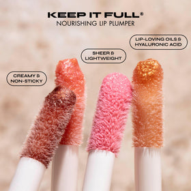 Milani prismatic peach texture swipe on skin showing creamy, non-sticky gloss hydration benefit