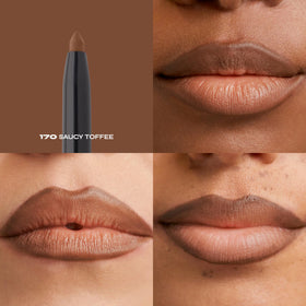 Milani Saucy Toffee close-up of creamy tip texture ensuring smooth application and precise lines