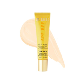 Milani front packaging showing SPF BFF primer and sunscreen protection benefit