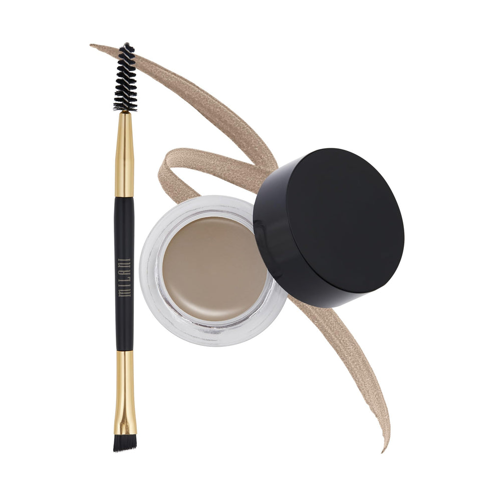Milani jar front view showing product and brand, perfect for shaping brows