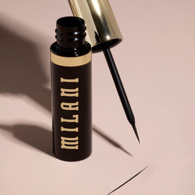 Milani Stay Put Infinite applied to create a sharp cat eye showing lasting definition