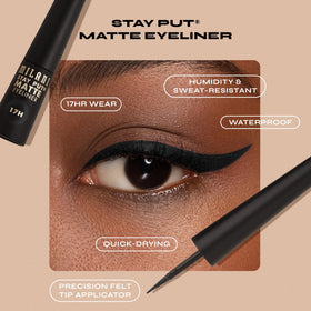 Milani Stay Put closeup of felt applicator tip demonstrating precise control for clean lines