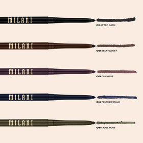 Milani swatch on skin revealing deep After Dark color payoff
