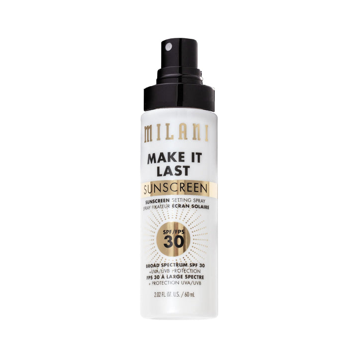 Milani front packaging showing SPF 30 protection and makeup setting benefit
