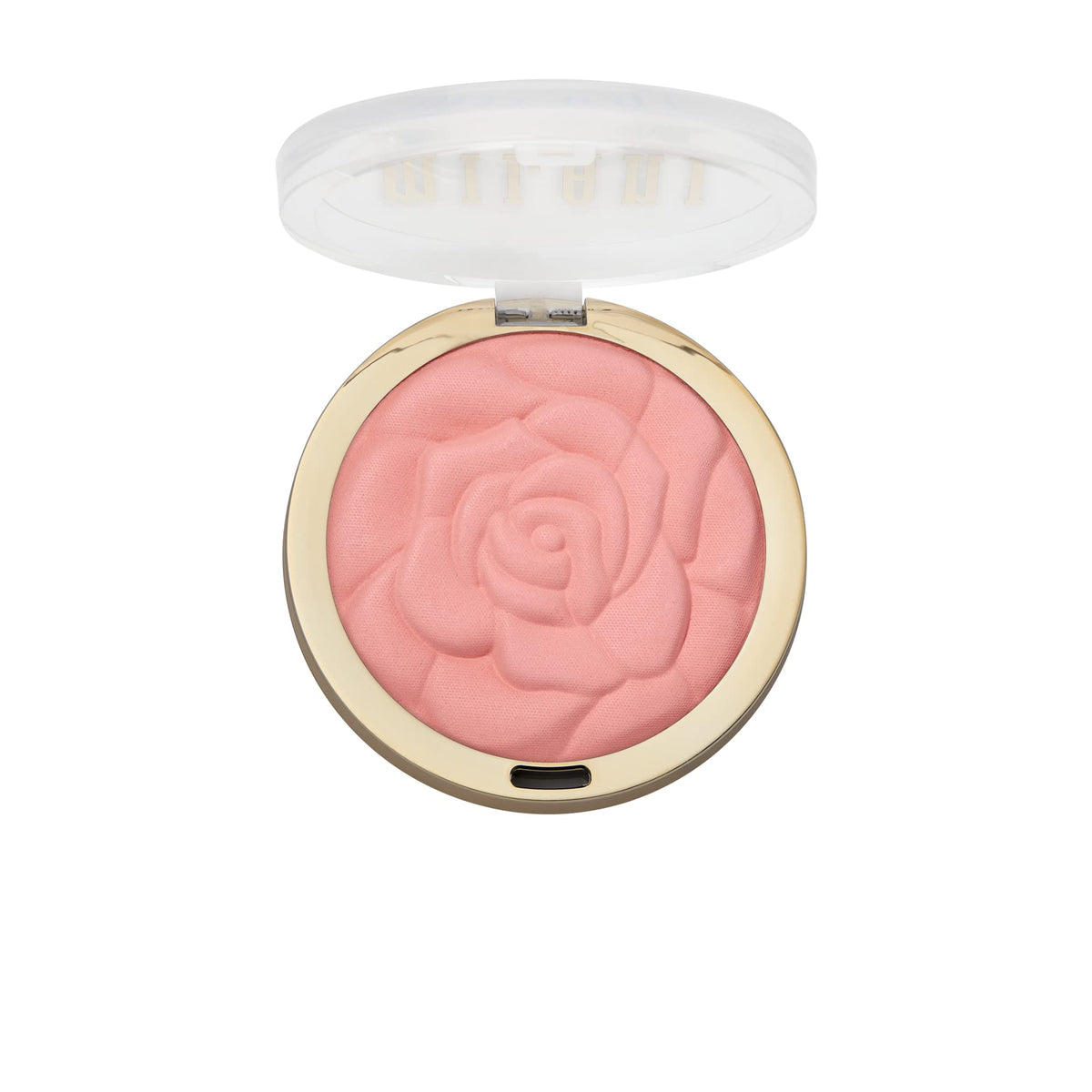 Milani compact beside everyday items to show Tea Rose size and scale