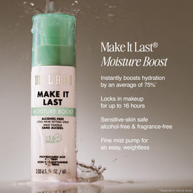 Milani product misting fine spray texture for lightweight hydration benefit