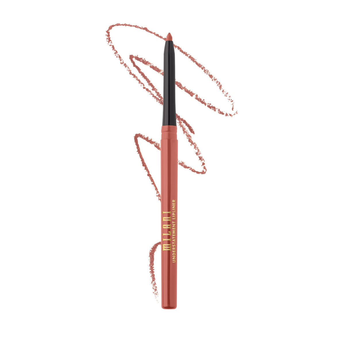 Milani front view of lipliner pencil showing packaging and shade suggestion benefit defining lips