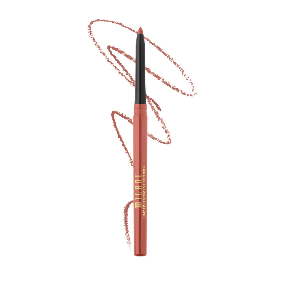Milani front view of lipliner pencil showing packaging and shade suggestion benefit defining lips