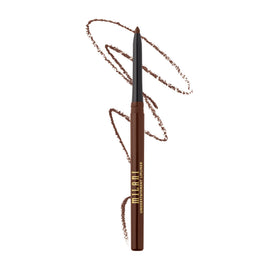 Milani lip liner front view showing Rich Cocoa shade and retractable tip benefit
