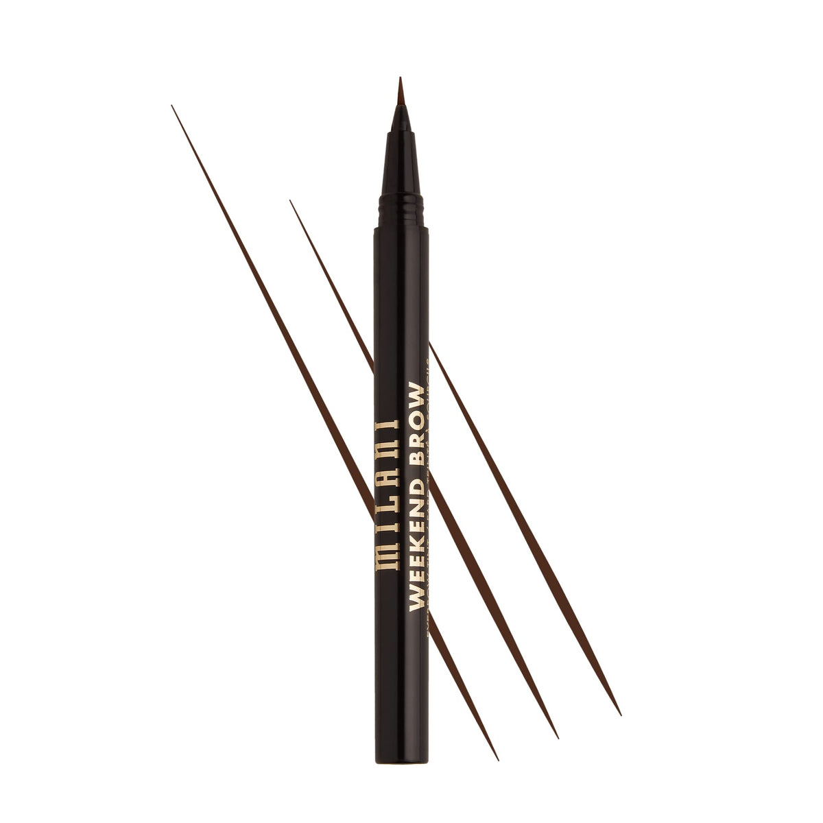 Milani front packaging showing product name and shade medium brown benefit of clear identification
