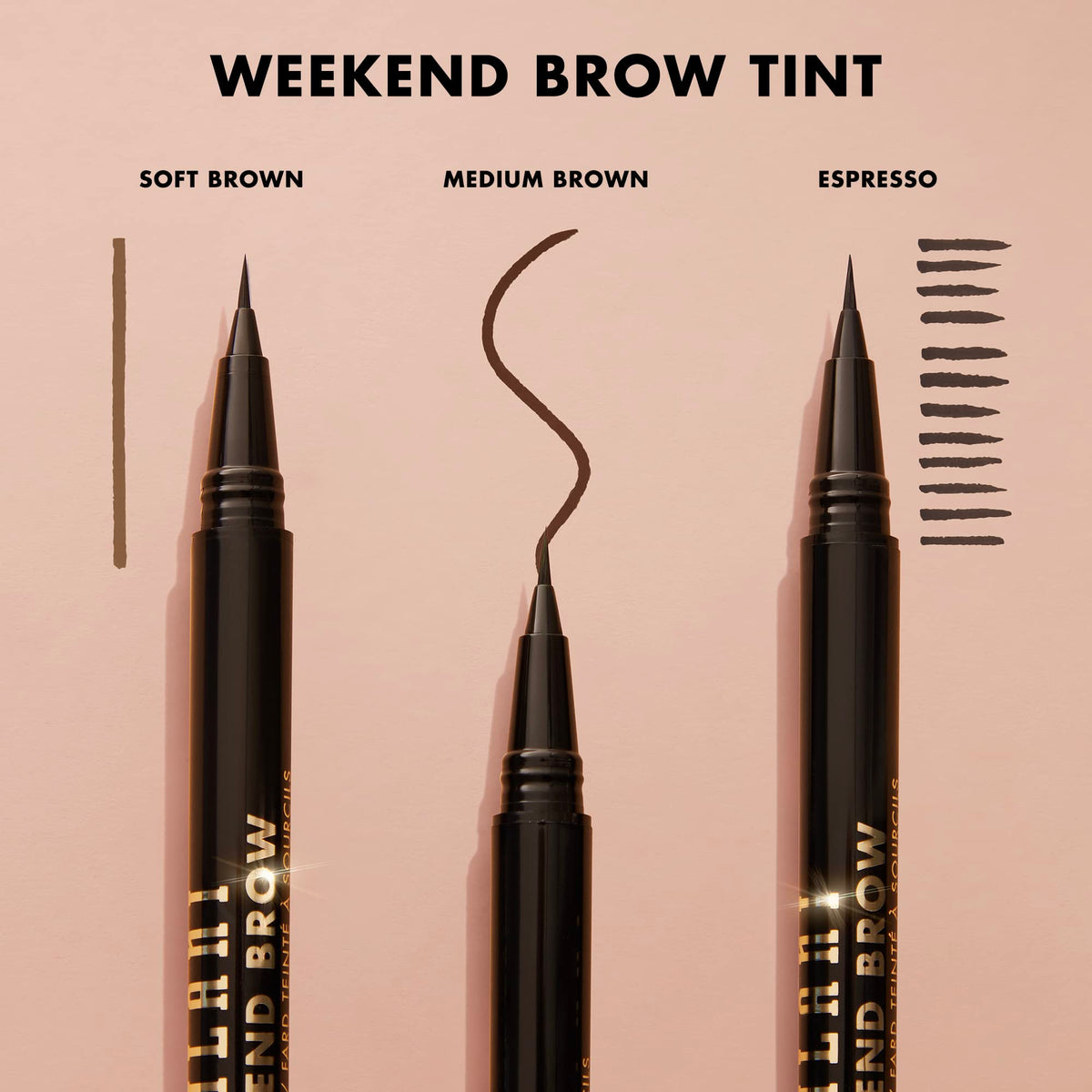 Milani medium brown swatch on skin showing true color payoff and blending benefit