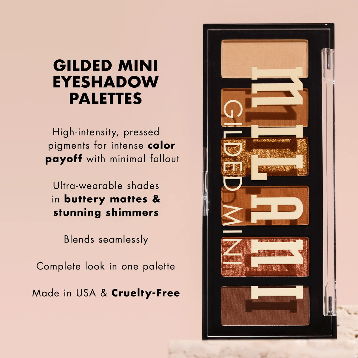 Milani eyeshadow applied on model demonstrating warm tones enhancing eyes