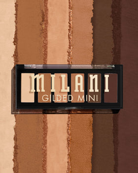 Milani palette open displaying six matte and shimmer pans for versatile looks