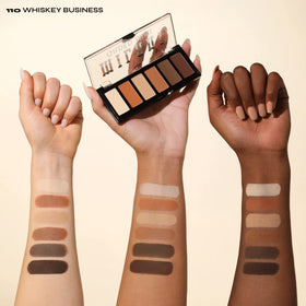 Milani swatches on arm showing payoff and contrast for shade selection