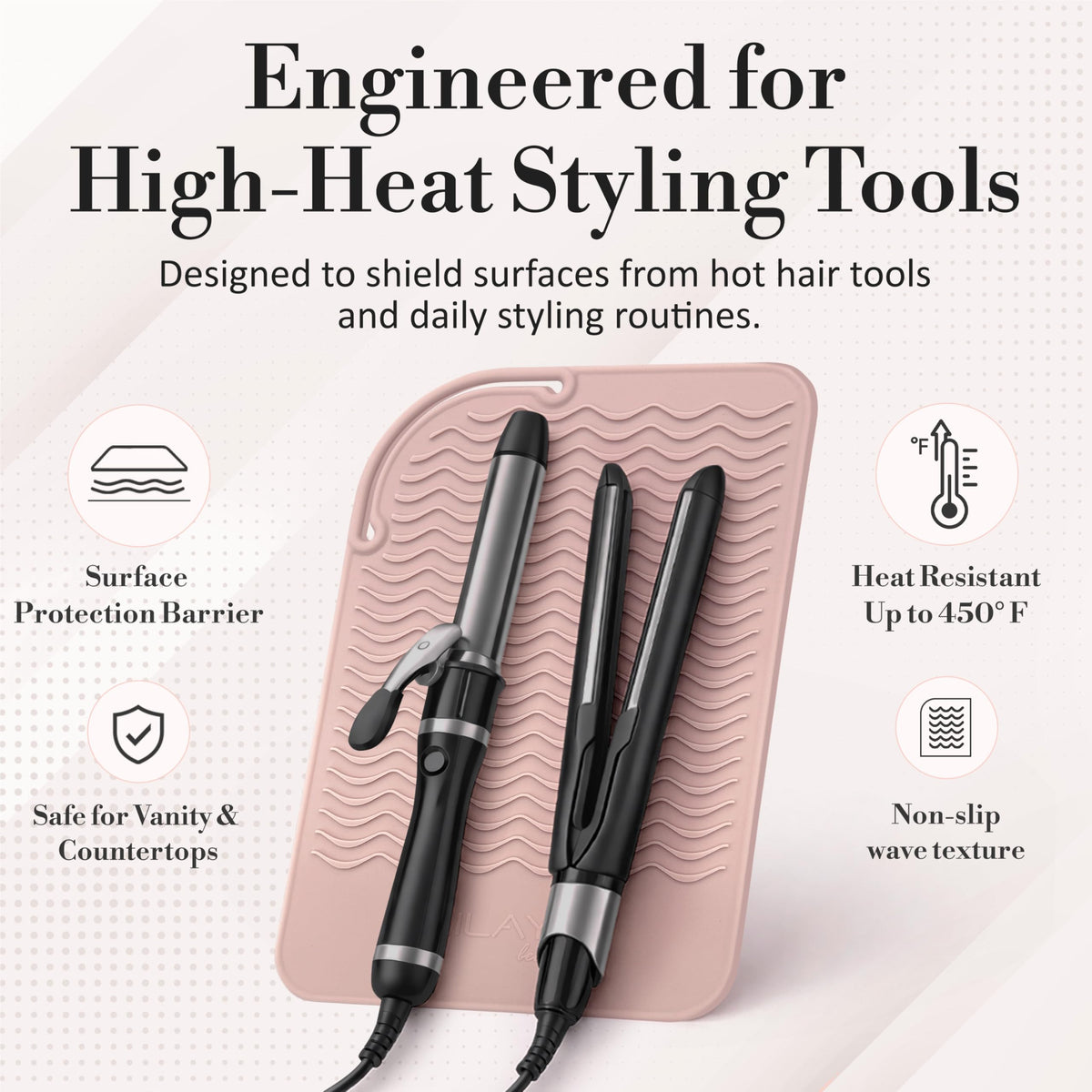 Milaya Beauty flat iron and curling iron kept steady together