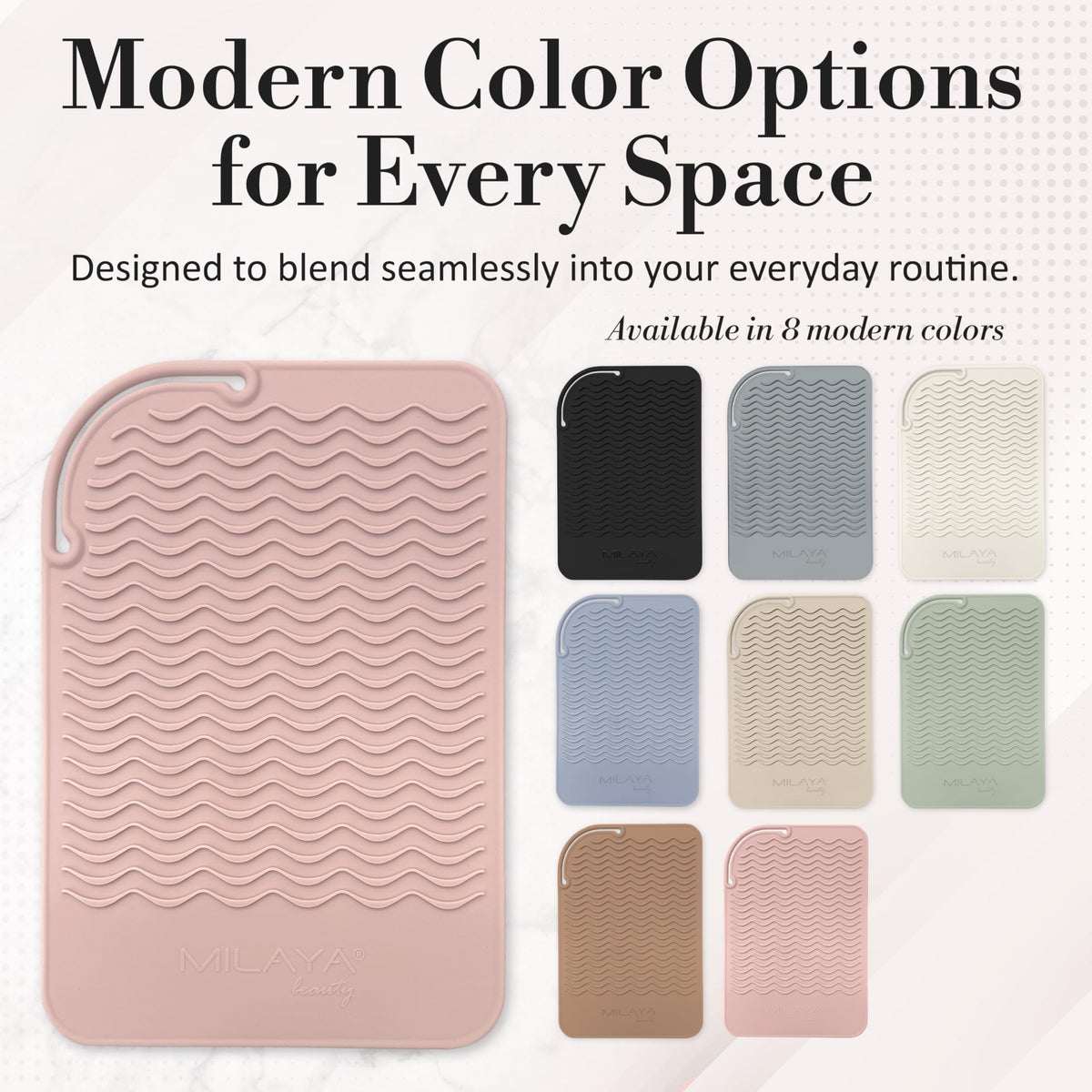 Milaya Beauty wiping mat clean demonstrates easy maintenance
