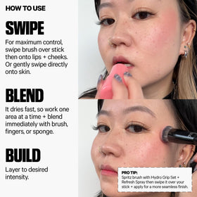 Milk Makeup cooling water jelly tint close-up texture showing bouncy gel and sheer payoff