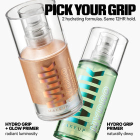 Milk Makeup primer applied under foundation in a makeup routine showing improved finish and reduced creasing