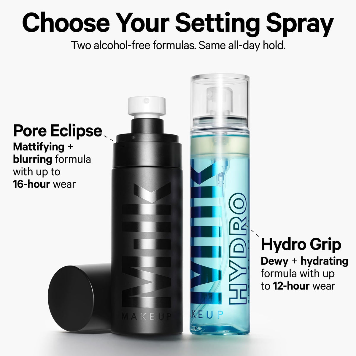 Milk Makeup Hydro Grip styled with bag and mirror, showing on-the-go refresh and everyday usability