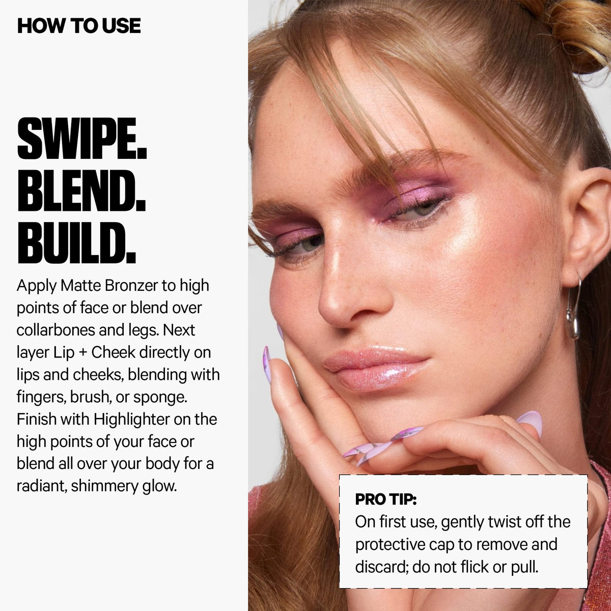 Milk Makeup Werk cream blush texture shown on fingertip for buildable color