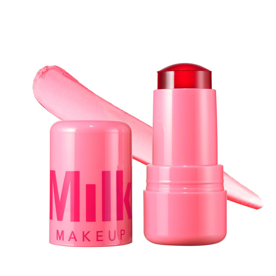 Milk Makeup front packaging showing Chill red tint and compact size benefit