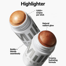 Milk Makeup highlighter stick open close-up showing creamy bullet for easy, precise application