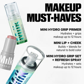 Milk Makeup Hydro Grip Primer pump close‑up demonstrating precise application and control