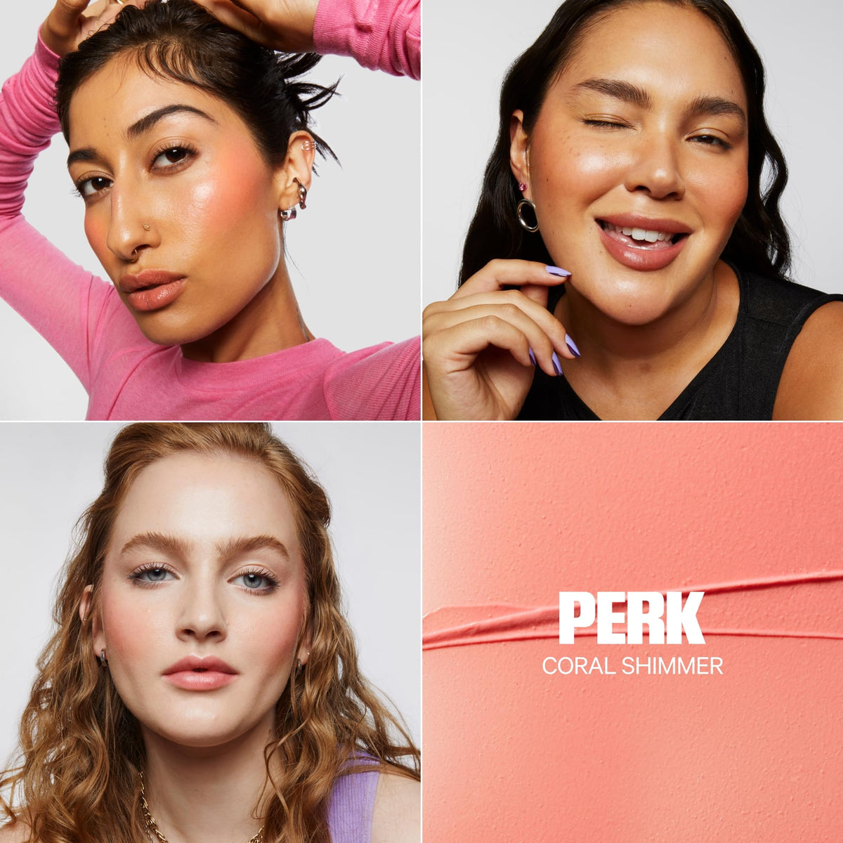 Model wearing Milk Makeup lip + cheek stick close-up demonstrates natural glow and color payoff