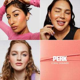 Model wearing Milk Makeup lip + cheek stick close-up demonstrates natural glow and color payoff