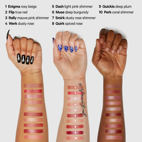 Label close-up of Milk Makeup lip + cheek stick highlighting vegan and clean ingredients