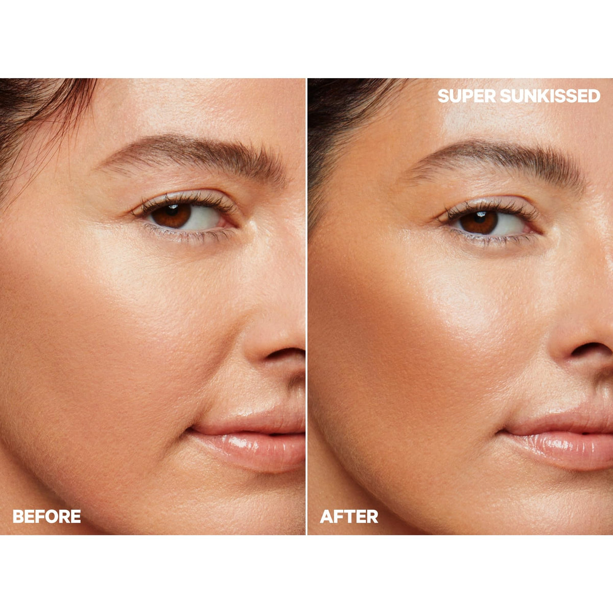 Milk Makeup bronzer blended on collarbone showing all-over sun-kissed warmth