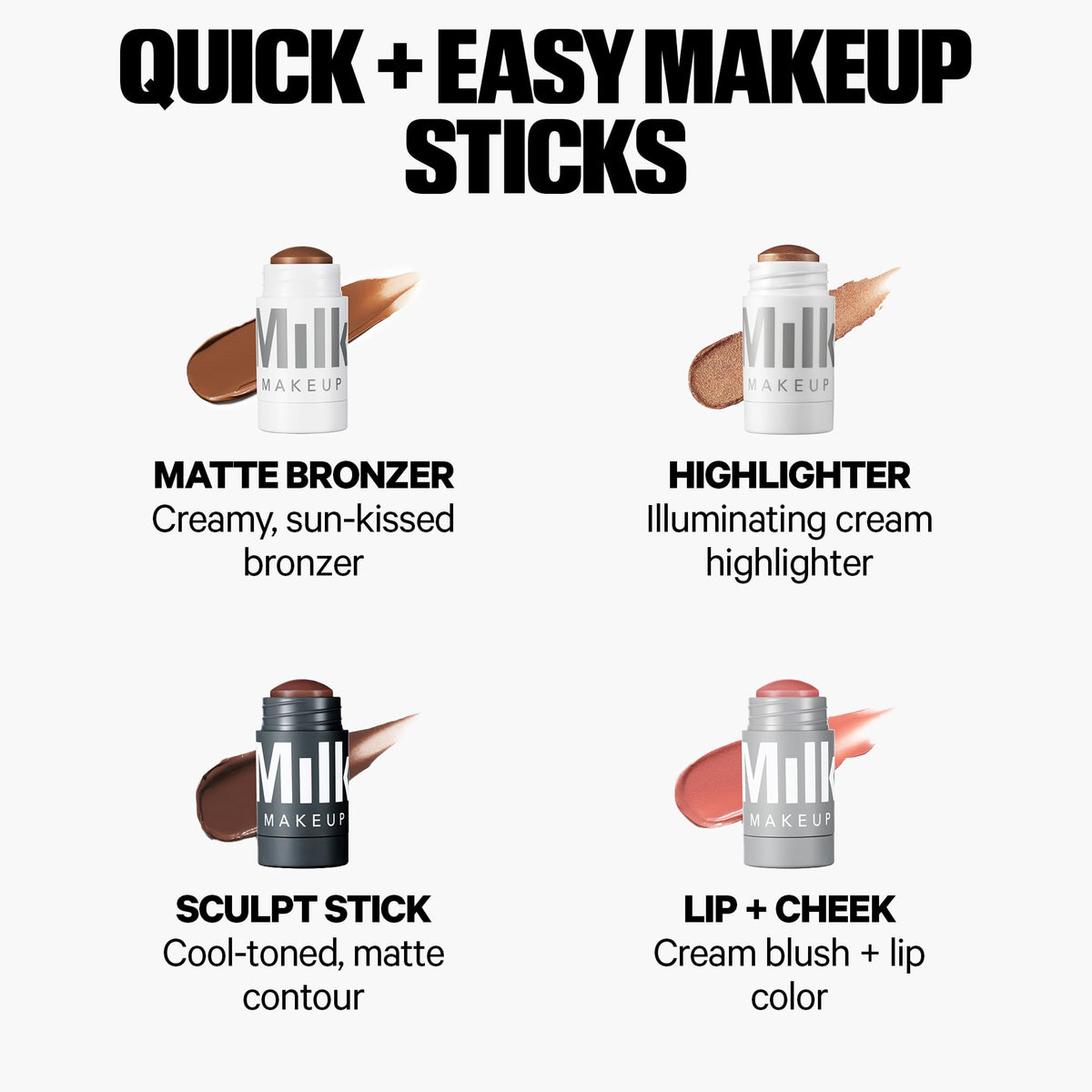 Milk Makeup Sculpt Stick applied to cheek demonstrating natural contour benefit