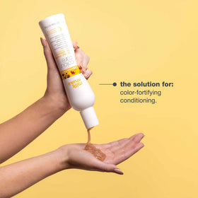 milk_shake on styled hair showing glossy color retention and smooth finish