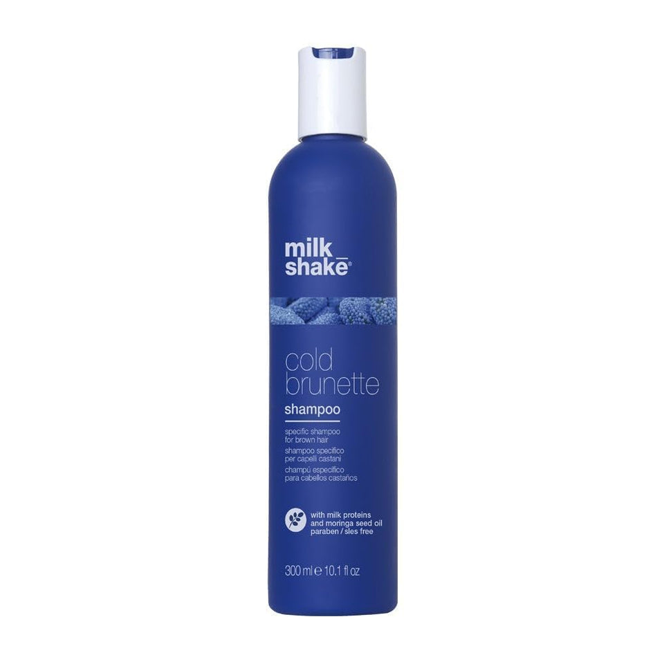 milk_shake front bottle showing Cold Brunette packaging and clear toning benefit