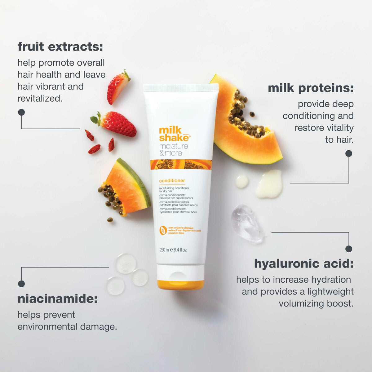 milk_shake conditioner being applied to hair to reduce tangles and improve manageability