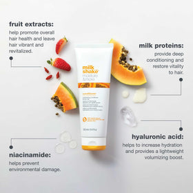 milk_shake conditioner being applied to hair to reduce tangles and improve manageability