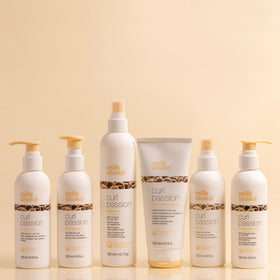 milk_shake on bathroom shelf styled scene conveying everyday styling routine