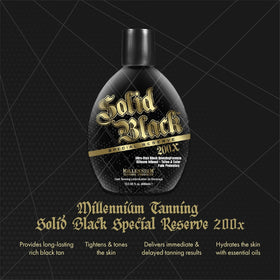Millennium Solid Black protecting tattooed skin, preserves ink vibrancy during tanning