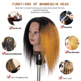 MILLYSHINE close-up of real human hair texture showing smooth strands for cutting practice