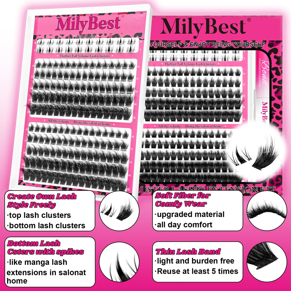 MilyBest tray close-up of built-in bottom clusters for wider eyes